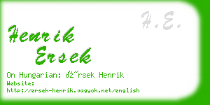 henrik ersek business card